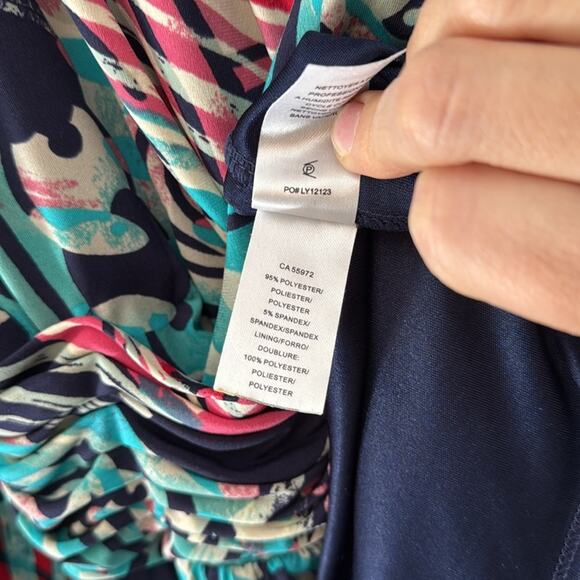 Laundry multi color kimono sleeved Dress Size 12 EUC - Picture 4 of 5